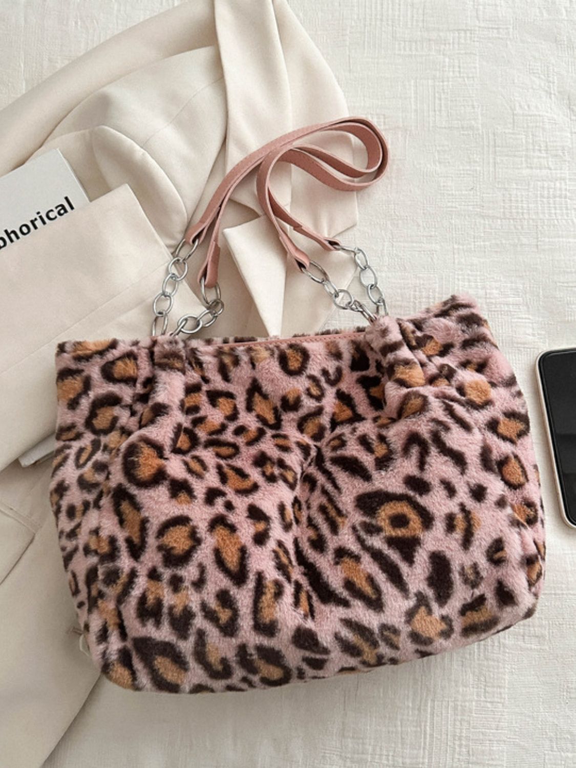 Faux Fur Leopard Shoulder Bag