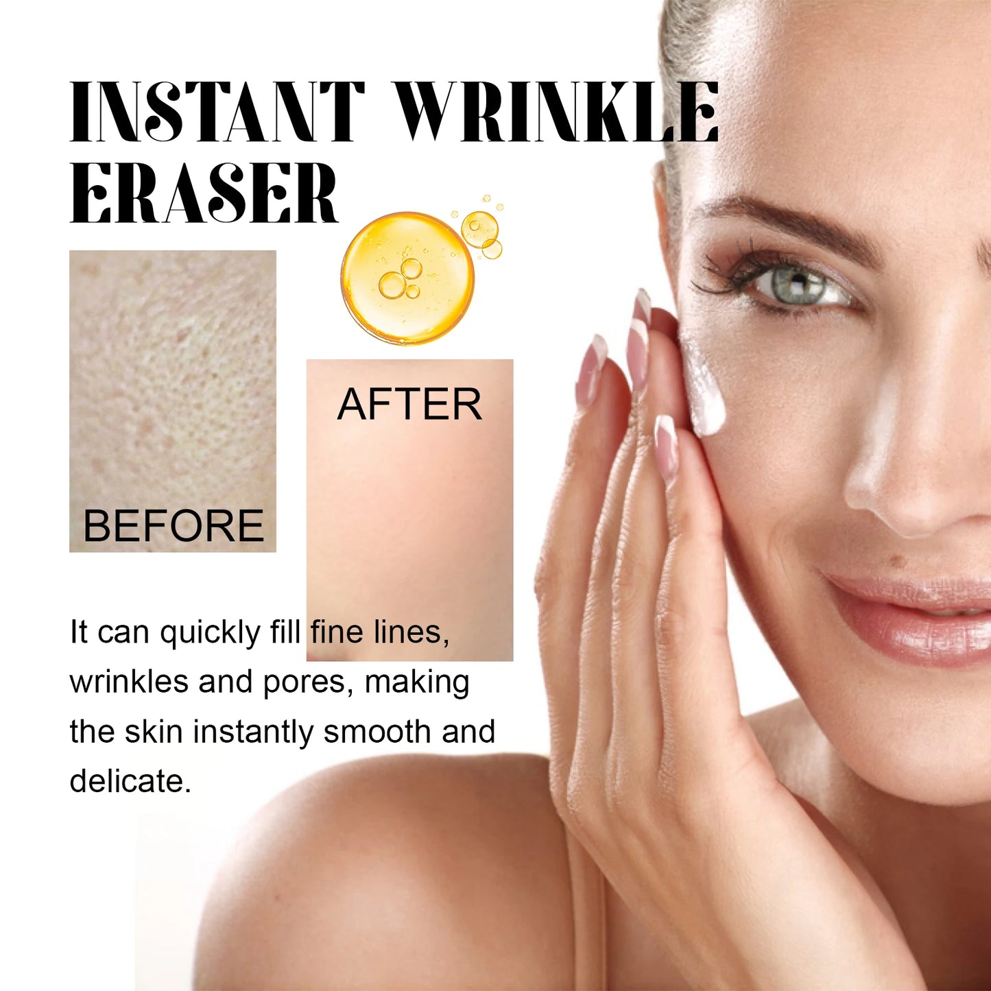 Face Cream Instant Wrinkle Eraser Skin Care Dark Spots  Remover Natural Moisturizing Hydrating Anti Aging Filler Facial Cream