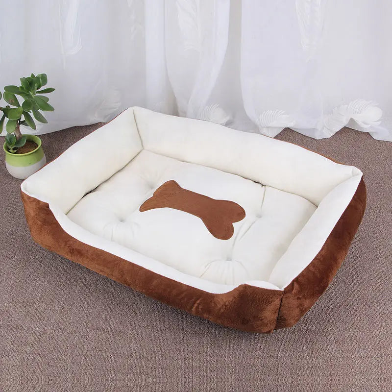 Warm Corduroy Padded Dog Bed