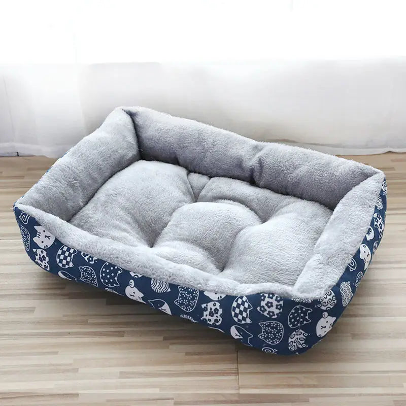 Warm Corduroy Padded Dog Bed