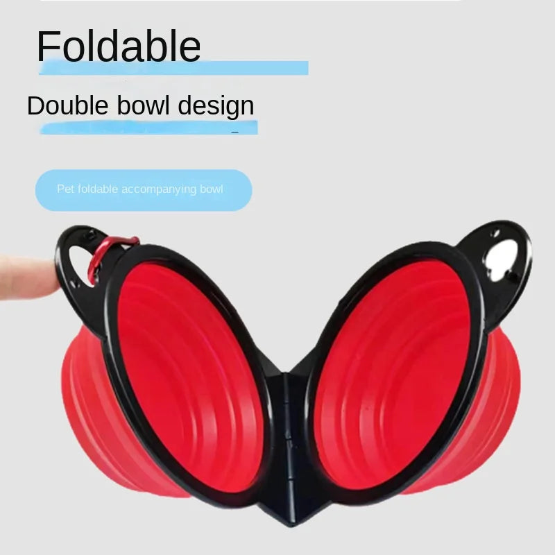 2-in-1 foldable dual bowl