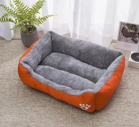 Warm Corduroy Padded Dog Bed