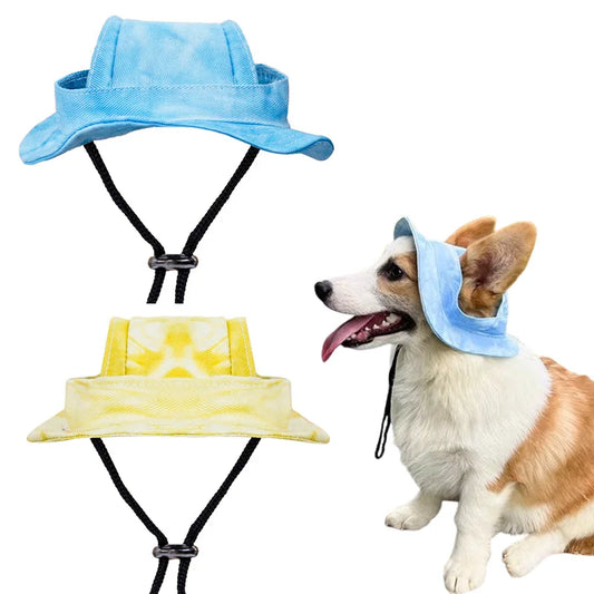 Dog Hat with Ear Holes Adjustable Pet Hat for Small and Medium Dog