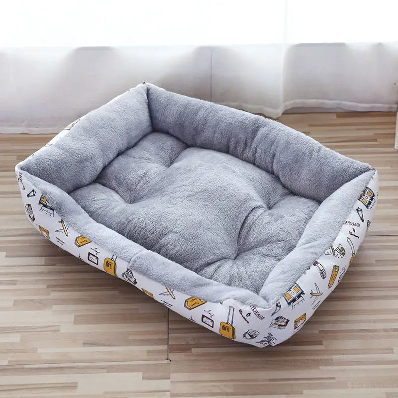 Warm Corduroy Padded Dog Bed