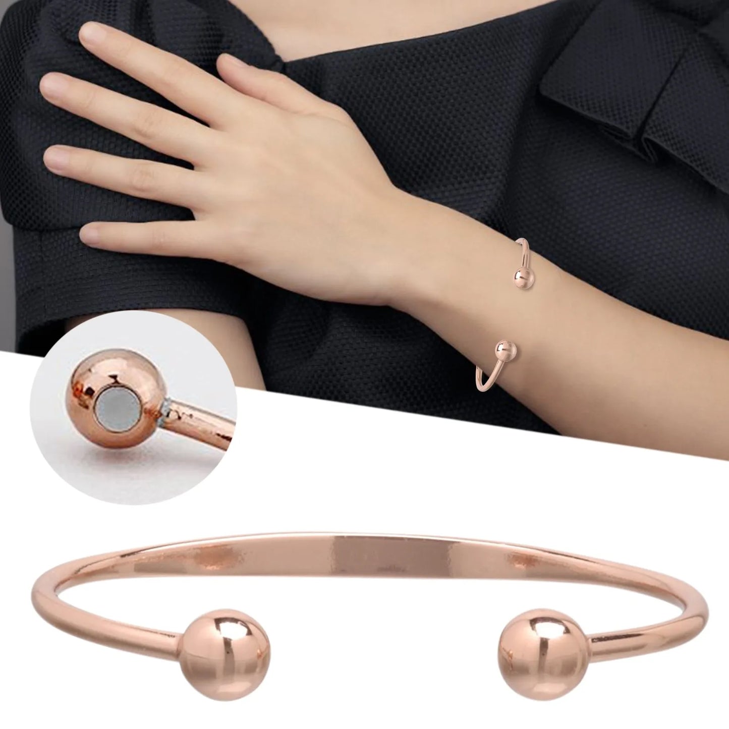 Copper Bangle Copper Cuff Bracelet Adjustable Open Bracelet Ring For Women Men Solar Dive Watch Necklace