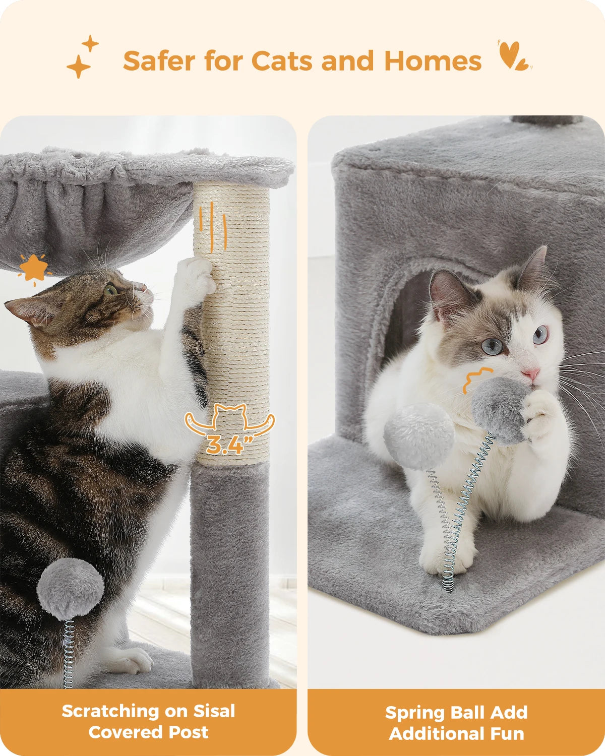 H75CM Small Cat Tree Condo Tower