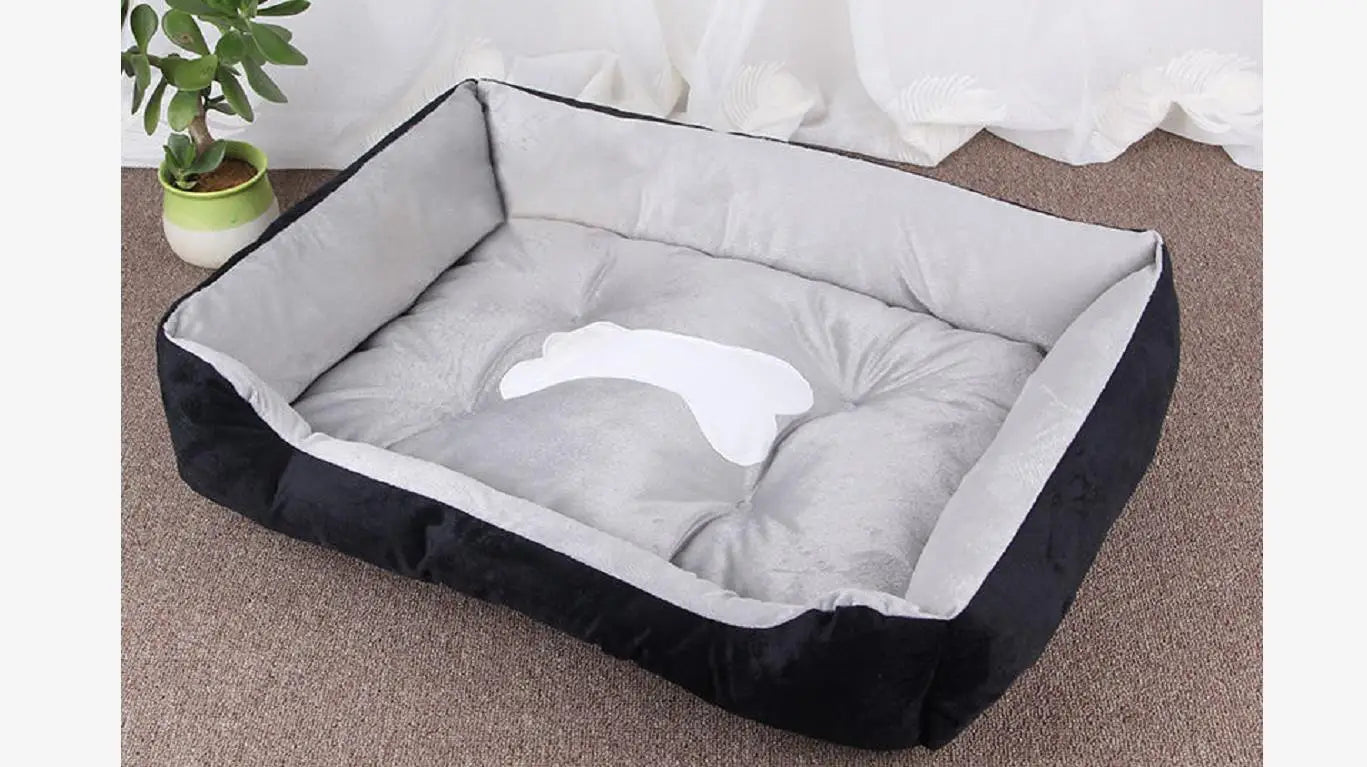 Warm Corduroy Padded Dog Bed