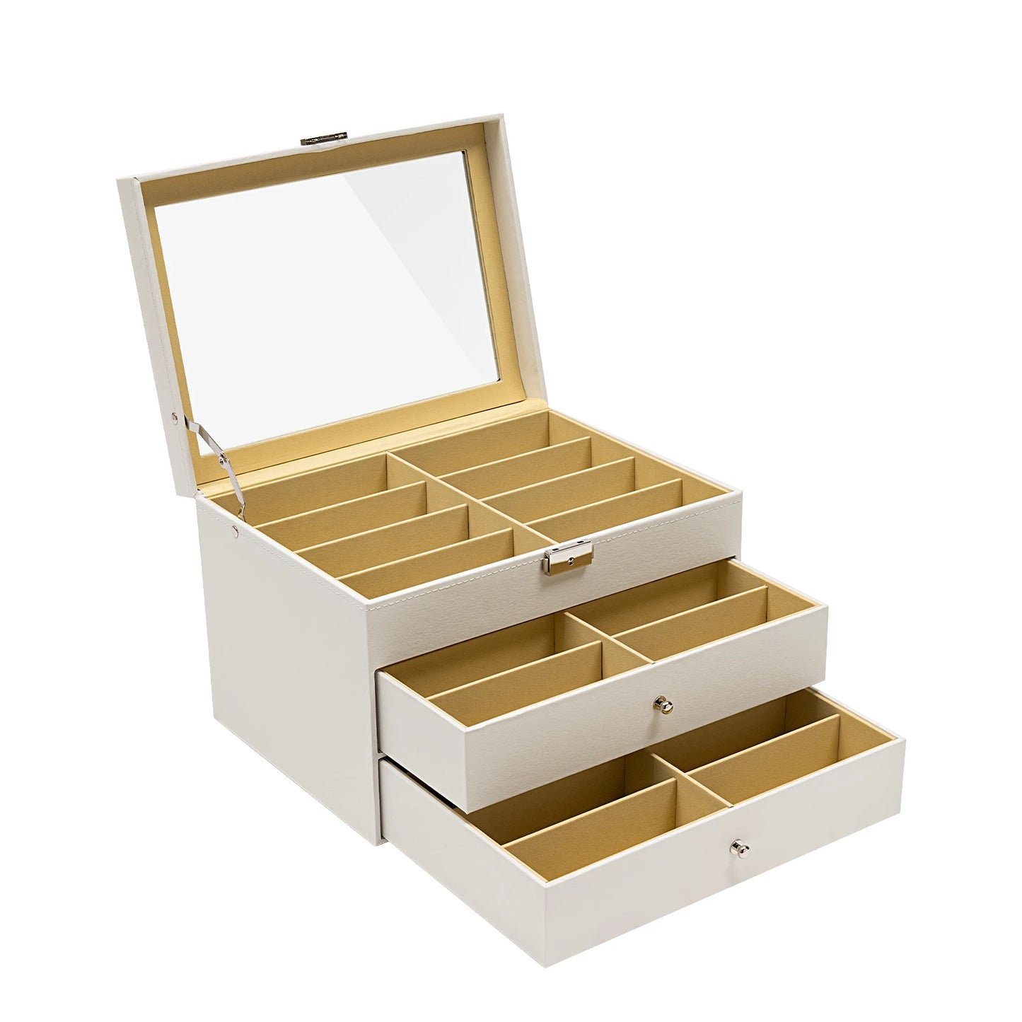 3-Tiers Sunglasses Organizer Collector - 18/24 Slots Eyeglasses Sunglass Glasses Storage Box, Eyeglasses Eyewear Display Case