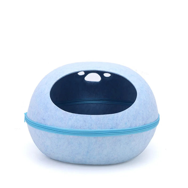 Cat Bed Artificial Felt House for Cats Sleeping Bag With Nest